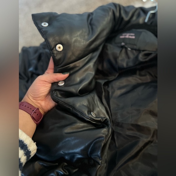 Avec Les Filles Faux-Leather Puffer Coat size medium EUC - Picture 11 of 12